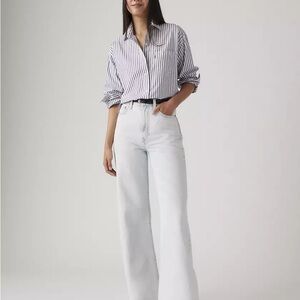 Levi's White High-Rise Wide Leg Jeans